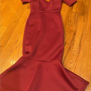 True Violet size 8 Elegant Burgundy Off-Shoulder Dress worn once
